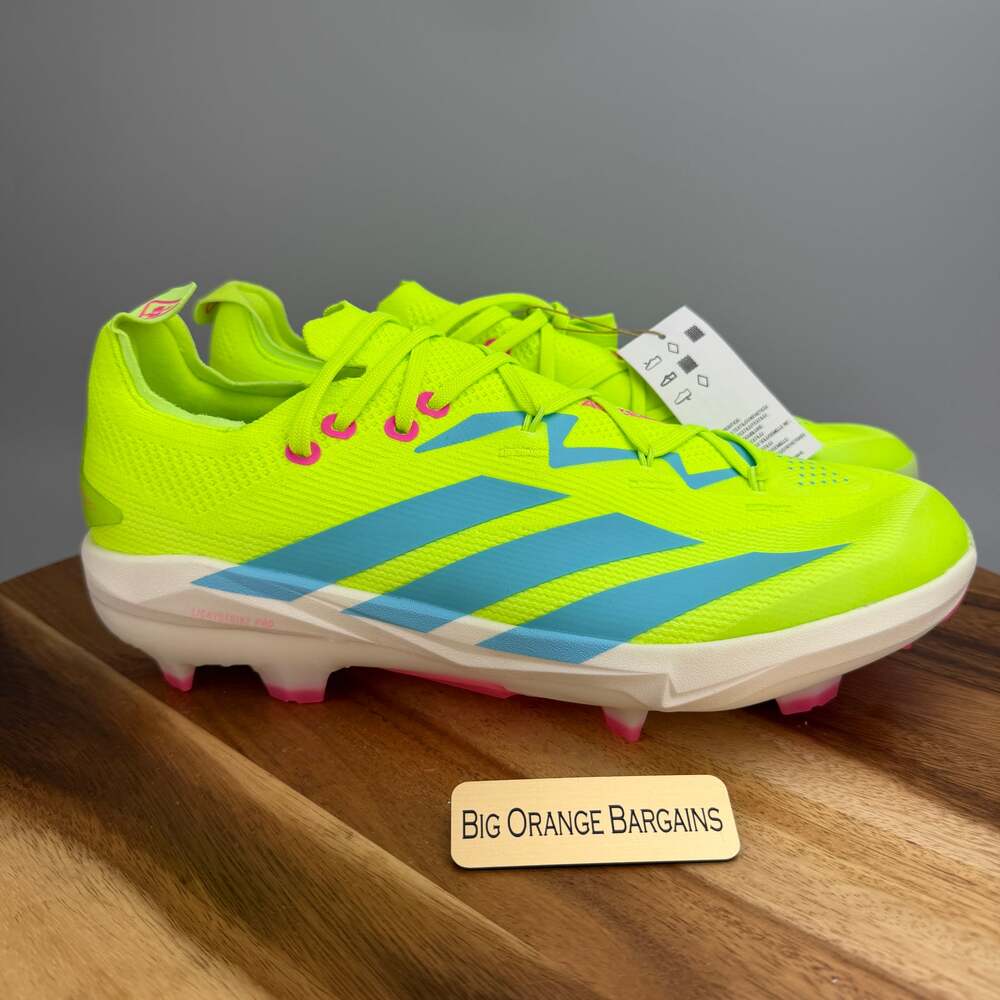 adidas Adizero Electric+ 2.0 TPU Baseball Cleats Mens 11.5 Lime Pink JI1476